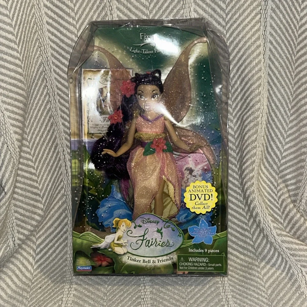 Disney Tinker Bell And Friends Fairy Doll Fira 8 Inch Playmates - Bonus DVD